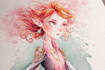 create unique watercolor character illustration