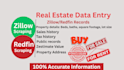 do real estate web research, zillow listings and data scraping