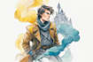 create unique watercolor character illustration