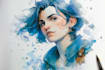 create unique watercolor character illustration
