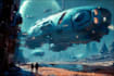 create a sci fi art, spaceship