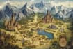 hand draw a fantasy map with digital