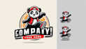 make your breakdancing panda character mascot logo in one day