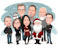 draw your group christmas, holiday funny cartoon caricature