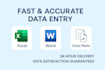 do accurate data entry, excel, and word tasks