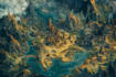 draw 2d rpg fantasy map, landscape, dndart map design