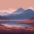 draw a flat vector landscape illustration