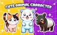 design cute chibi animal character and mascot