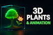 render 3d  flower model, 3d flower animation, 3d plant animation, 3d growing