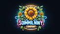design neon style sunflower mascot logo with creative concept