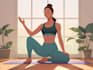 draw yoga pose, excercise, and fitness illustration