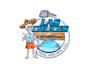create graceful and fantastic pool cleaning logo design