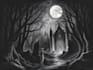draw dark art illustration with engraving style