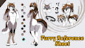 draw high quality furry reference sheet, anthro character sheet, vtuber ref shee