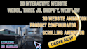 3d interactive configurator animated website three js webgl spline next js gsap
