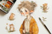 create a watercolor character art portrait