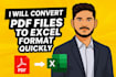 convert PDF files to excel format quickly