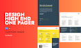 design a professional one pager, two pager or three pager