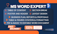 do microsoft word document formatting, ms word document editing and designing