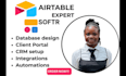 setup airtable softr website client portal database design