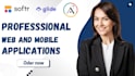 create a web app with bubble, glide, flutter flow, softr, adalo