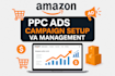 setup amazon fba PPC ads campaigns VA management kdp PPC campaign optimization