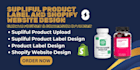 design supliful supplement label, upload supliful product, build shopify website