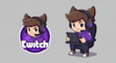 create a cartoon style twitch logo and avatar for streamers
