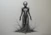 draw dark art illustration with engraving style