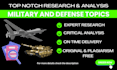 do research and analysis on military and defense topics
