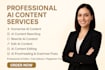 humanize ai content rewrite ai text, and provide professional ai content editing