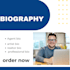 write agent bio, artist bio,author bio or professional bio
