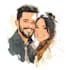 draw a romantic family couple portrait