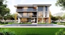 rebuild3d modern homes,casita design,duplex villa,front yard pool,balcony render