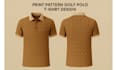 create print pattern golf polo t shirt design with mockup