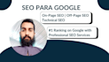 do SEO para google and build high quality backlinks