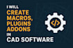 create macro add in plugin and python script to automate cad mechanical software