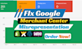 fix google merchant center misrepresentation and suspension issues