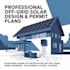 residential off grid solar panel system design battery sizing permit plans