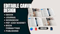 design editable canva ebook, workbook journal pdf lead magnet, layout formatting