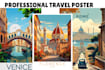 design travel poster, professional retro vintage modern travel poster artwork