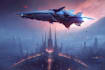 illustrate a sci fi spaceship art