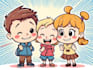 draw cute children comic cartoon in this style