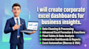 corporate excel dashboards for business insights