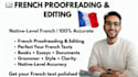 proofread, edit and correct your french text and book