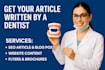 write dental articles and content for dental clinic
