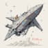 create a spaceship illustration art