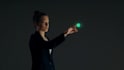 create futuristic hologram animation, sci fi UI screen, 3d hologram animation