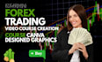 create forex trading online course video, ebook course creation, canva design