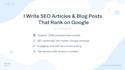 write SEO articles and blog posts to boost your ranking